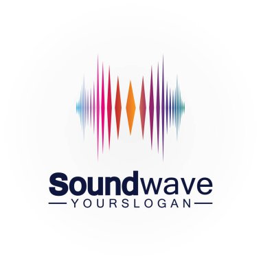 Ses dalgası logosu ve sembol vektörü