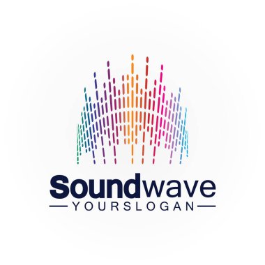 Ses dalgası logosu ve sembol vektörü