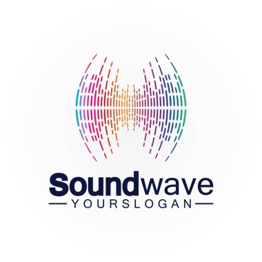 Ses dalgası logosu ve sembol vektörü