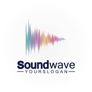 Ses dalgası logosu ve sembol vektörü