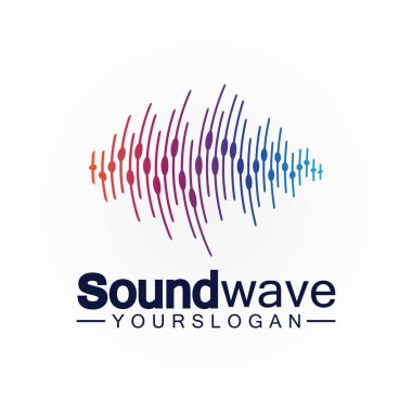 Ses dalgası logosu ve sembol vektörü