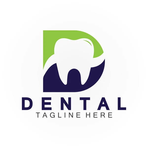 Anfangsbuchstabe Mit Dental Symbol Geformt Innerhalb Vektor Logo Design Illustration lizenzfreie Stockvektoren