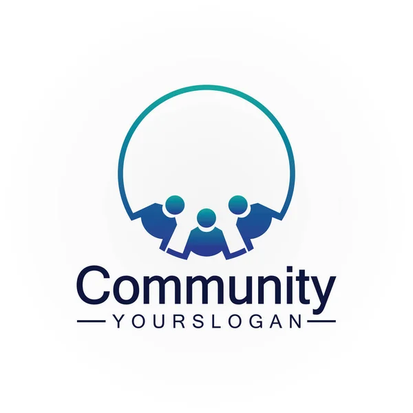 Community Logo Design Template Teams Groups Network Social Icon Design — Stock Vector