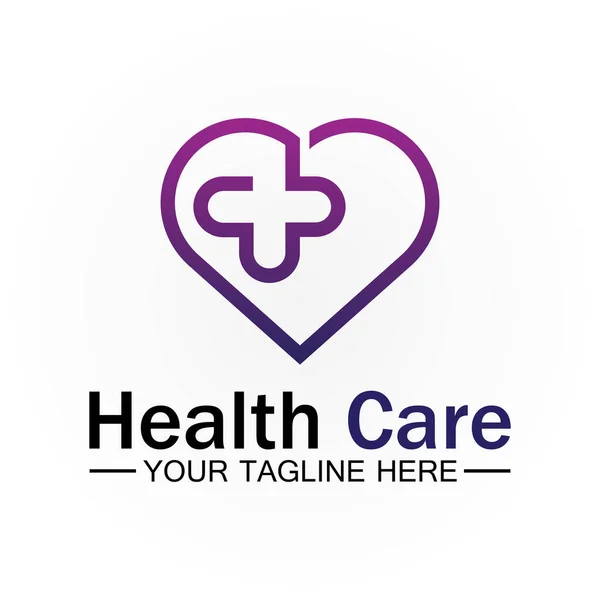 Здравоохранение Дизайн Логотипа Медицинского Сердца Стоковая Иллюстрация