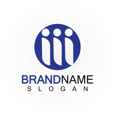 M Harfi İnsanları Konsepti Logo Şablonu Vektör İllüstrasyonu