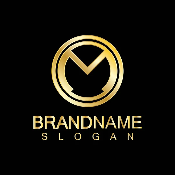 Golden Luxury Letter Logo Vector Design Isolated Blue Background — Stock Vector