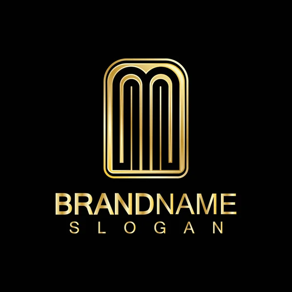 Golden Luxury Letter Logo Vector Design Απομονωμένο Μπλε Φόντο — Διανυσματικό Αρχείο