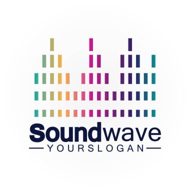 Ses dalgası logosu ve sembol vektörü