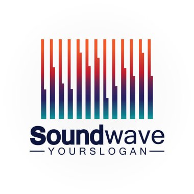 Ses dalgası logosu ve sembol vektörü