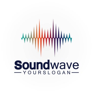 Ses dalgası logosu ve sembol vektörü