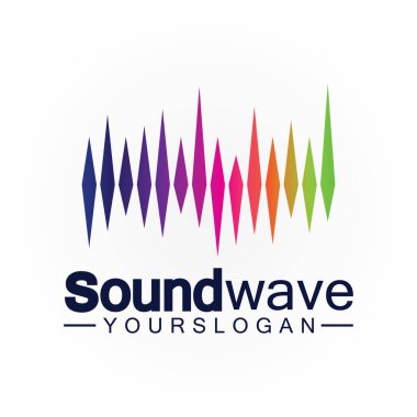 Ses dalgası logosu ve sembol vektörü