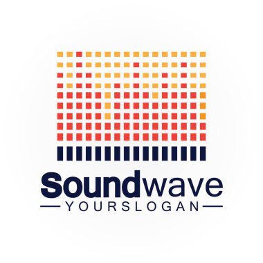 Ses dalgası logosu ve sembol vektörü
