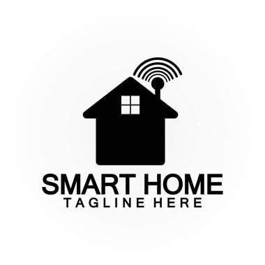 Smart Home Tech kablosuz logo taşıyıcı tasarım şablonu sinyali