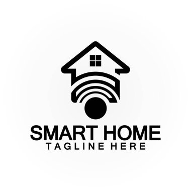 Smart Home Tech kablosuz logo taşıyıcı tasarım şablonu sinyali