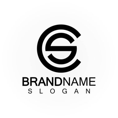 Alfabe harfleri monogram logo CS, SC, S ve C, zarif ve Profesyonel harf simgesi tasarımı 