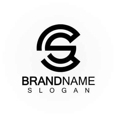 Alfabe harfleri monogram logo CS, SC, S ve C, zarif ve Profesyonel harf simgesi tasarımı 