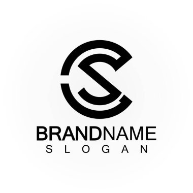 Alfabe harfleri monogram logo CS, SC, S ve C, zarif ve Profesyonel harf simgesi tasarımı 