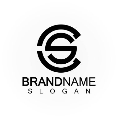 Alfabe harfleri monogram logo CS, SC, S ve C, zarif ve Profesyonel harf simgesi tasarımı 