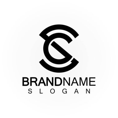 Alfabe harfleri monogram logo CS, SC, S ve C, zarif ve Profesyonel harf simgesi tasarımı 