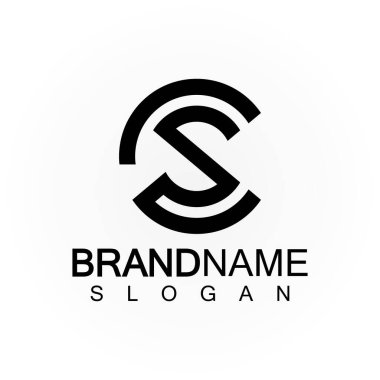 Alfabe harfleri monogram logo CS, SC, S ve C, zarif ve Profesyonel harf simgesi tasarımı 