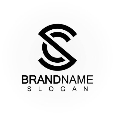 Alfabe harfleri monogram logo CS, SC, S ve C, zarif ve Profesyonel harf simgesi tasarımı 