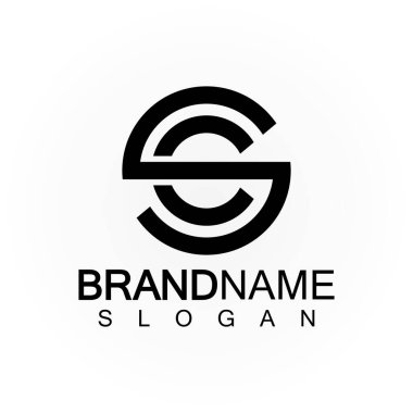 Alfabe harfleri monogram logo CS, SC, S ve C, zarif ve Profesyonel harf simgesi tasarımı 
