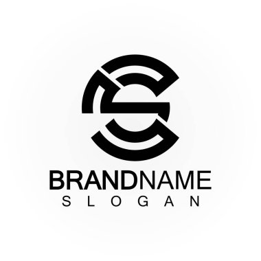Alfabe harfleri monogram logo CS, SC, S ve C, zarif ve Profesyonel harf simgesi tasarımı 