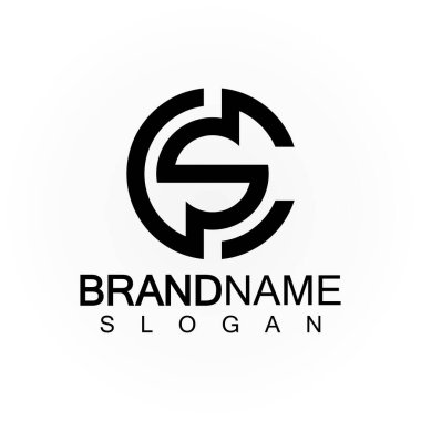 Alfabe harfleri monogram logo CS, SC, S ve C, zarif ve Profesyonel harf simgesi tasarımı 