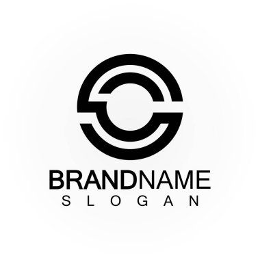 Alfabe harfleri monogram logo CS, SC, S ve C, zarif ve Profesyonel harf simgesi tasarımı 