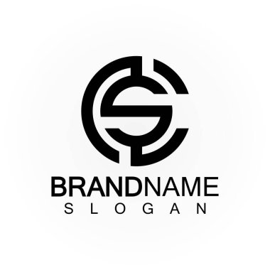 Alfabe harfleri monogram logo CS, SC, S ve C, zarif ve Profesyonel harf simgesi tasarımı 