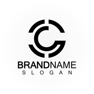 Alfabe harfleri monogram logo CS, SC, S ve C, zarif ve Profesyonel harf simgesi tasarımı 