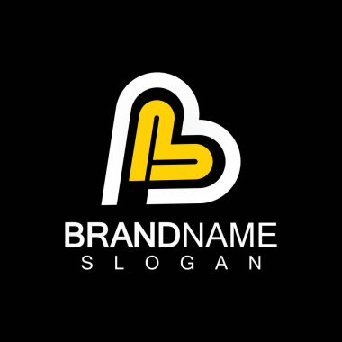 Alfabe Harfleri BL veya LB iş logo şablonu