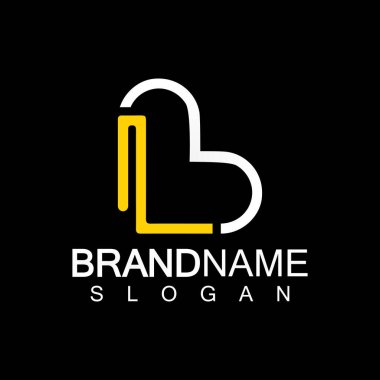 Alfabe Harfleri BL veya LB iş logo şablonu
