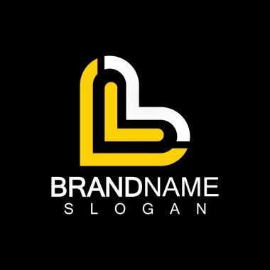 Alfabe Harfleri BL veya LB iş logo şablonu
