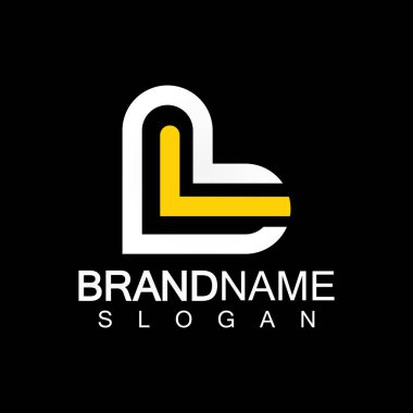 Alfabe Harfleri BL veya LB iş logo şablonu
