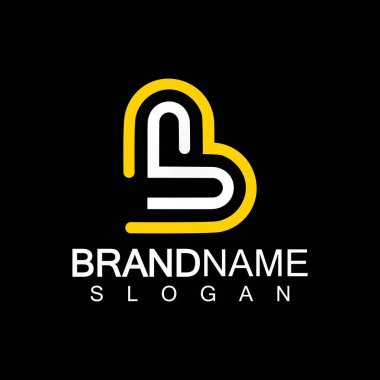 Alfabe Harfleri BL veya LB iş logo şablonu