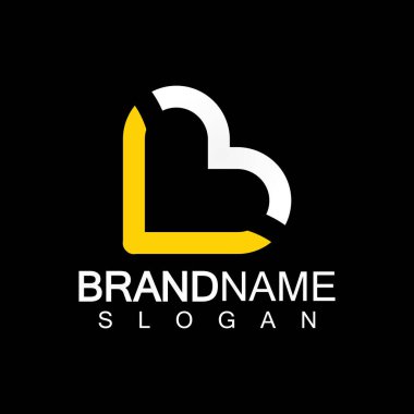 Alfabe Harfleri BL veya LB iş logo şablonu