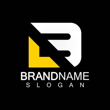 Alfabe Harfleri BL veya LB iş logo şablonu