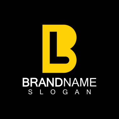 Alfabe Harfleri BL veya LB iş logo şablonu