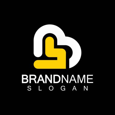 Alfabe Harfleri BL veya LB iş logo şablonu