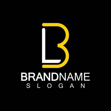 Alfabe Harfleri BL veya LB iş logo şablonu