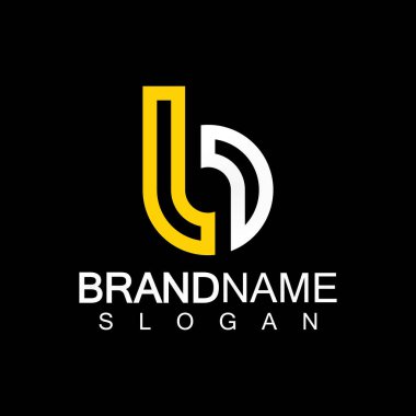Alfabe Harfleri BL veya LB iş logo şablonu
