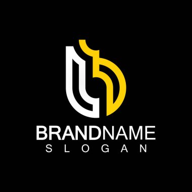 Alfabe Harfleri BL veya LB iş logo şablonu