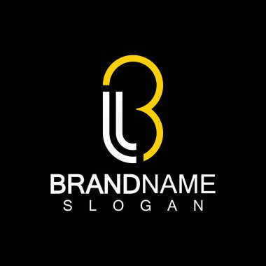 Alfabe Harfleri BL veya LB iş logo şablonu