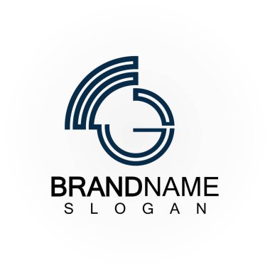  G Harfi Sinyal Bağlantı Çemberi Kablosuz İnternet Logo Tasarımı Şablonu