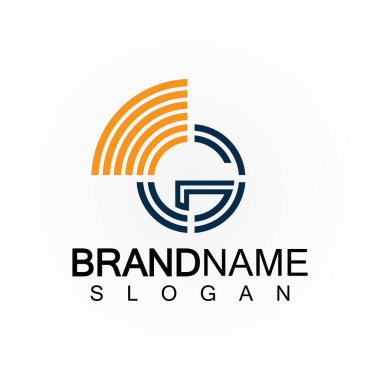  G Harfi Sinyal Bağlantı Çemberi Kablosuz İnternet Logo Tasarımı Şablonu
