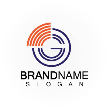  G Harfi Sinyal Bağlantı Çemberi Kablosuz İnternet Logo Tasarımı Şablonu
