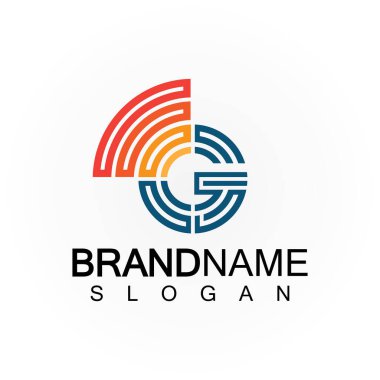  G Harfi Sinyal Bağlantı Çemberi Kablosuz İnternet Logo Tasarımı Şablonu