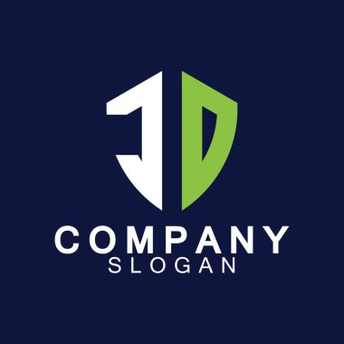 İlk Harfler JD Logo Tasarım Vektör Şablonu.