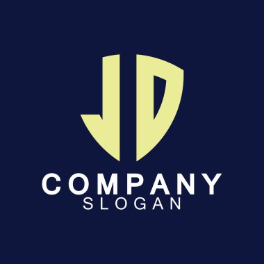 İlk Harfler JD Logo Tasarım Vektör Şablonu.